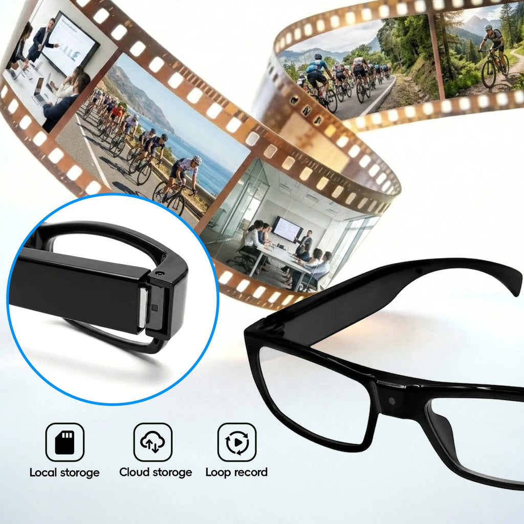 Wearable 1080P HD Video Recording Sunglasses with DVR, Portable Mini Camcorder for Outdoor Sports, Driving & Surveillance