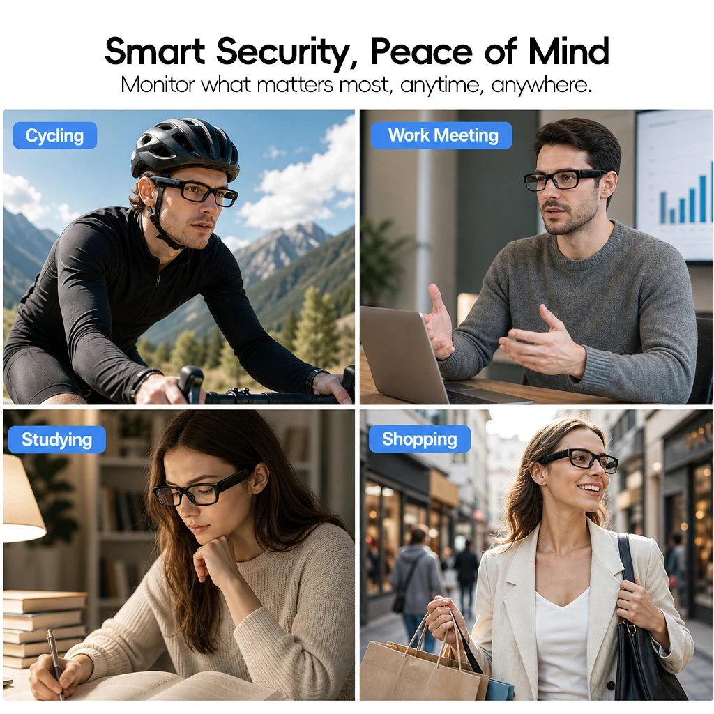 Wearable 1080P HD Video Recording Sunglasses with DVR, Portable Mini Camcorder for Outdoor Sports, Driving & Surveillance