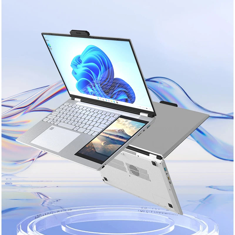 New Dual Screen Touch Laptop 15.6"+7" LCD, Core N95, 16GB DDR4 RAM Notebook PC