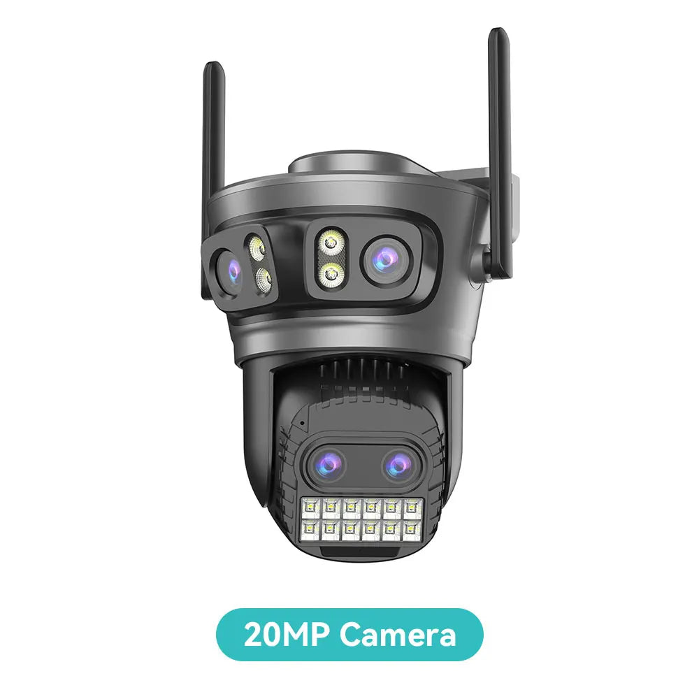 8K 20MP Four Lens Three Screen 10X Zoom PTZ 2.4Ghz/5G Wifi IP Camera 10MP 5K Dual Lens Dual Screens Auto Tracking Outdoor Camera