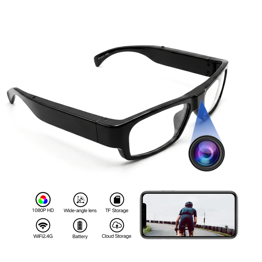 Wearable 1080P HD Video Recording Sunglasses with DVR, Portable Mini Camcorder for Outdoor Sports, Driving & Surveillance