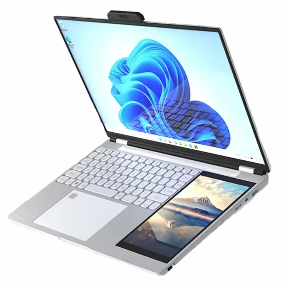 New Dual Screen Touch Laptop 15.6"+7" LCD, Core N95, 16GB DDR4 RAM Notebook PC