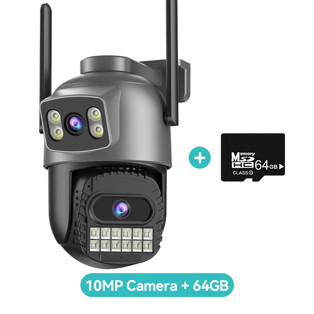 8K 20MP Four Lens Three Screen 10X Zoom PTZ 2.4Ghz/5G Wifi IP Camera 10MP 5K Dual Lens Dual Screens Auto Tracking Outdoor Camera