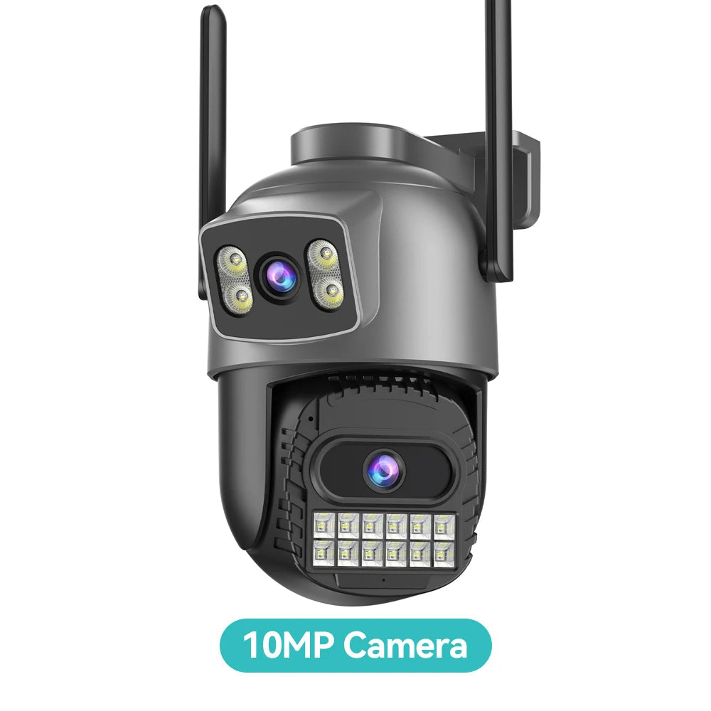 8K 20MP Four Lens Three Screen 10X Zoom PTZ 2.4Ghz/5G Wifi IP Camera 10MP 5K Dual Lens Dual Screens Auto Tracking Outdoor Camera