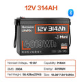 Humsienk 12V 314Ah LiFePO4 Lithium Battery Packs With Bluetooth 200A BMS Rechargeable For RV Golf Cart Camping Fishing Boats